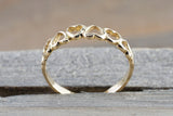 14k Yellow Gold Open Heart Band Ring