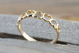 14k Yellow Gold Open Heart Band Ring