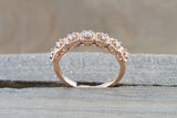 14k Rose Gold Diamond Cushion Rope Halo Anniversary Promise Engagement Band Ring Wedding