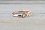 14k Rose Gold Diamond Cushion Rope Halo Anniversary Promise Engagement Band Ring Wedding