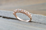 14k Rose Gold Diamond Cushion Rope Halo Anniversary Promise Engagement Band Ring Wedding