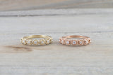 14k Rose Gold Diamond Cushion Rope Halo Anniversary Promise Engagement Band Ring Wedding