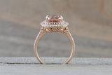 Double Halo Cushion Morganite