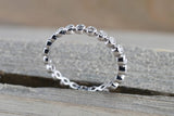 14k White Gold Round Cut Diamond Bezel Full Eternity Wedding Anniversary Promise Band Ring