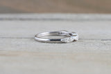14k White Gold Round Cut Diamond Segment Marquise Stackable Ring Band Wedding Anniversary