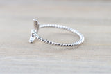 14k Gold Solid Star Moon Open Ring Band