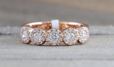 Gold 5 Ddiamond Anniversary Halo Band Ring  ASPBR010046