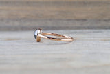 14k Rose Gold Round Bezel Rose Cut 1.58 carats Black Diamond Ring Solitaire