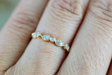 18k Rose Gold Diamond Pear Round Shape Diamond Wedding Anniversary Love Band Ring
