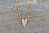 14k Rose Gold Heart Micro Pave Diamond Invisible Dainty Pendant Charm