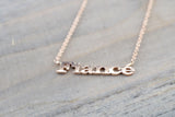 14k Solid Rose Gold Fiance Pendant Necklace 18" Chain Included