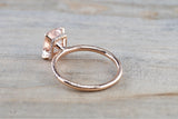 Victoria Elongated Cushion Morganite Hidden Under Halo Diamond Ring M3001