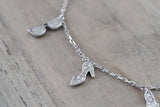 18k White Gold Diamond Charm Bracelet Dangling
