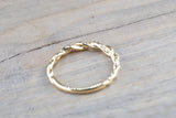 14k Yellow Gold Round Cut Diamond Rope Twined Vine Engagement Pave Stackable Stacking Promise Ring Anniversary