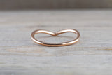 Gold Diamond Curve Chevron V Groove Ring Band Stack B10059