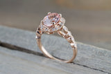 Art Deco Oval Halo Morganite Ring ASPER1430025
