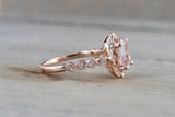 Art Deco Oval Halo Morganite Ring ASPER1430025