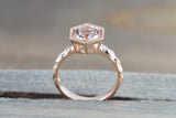 Hexagon Morganite Ring