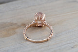 Gold Diamond Morganite Engagement Ring Floral M3068