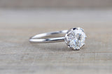 Melrose Solitaire Round Moissanite 8mm Ring 14k white gold engagement ring