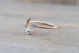 14k Gold Solid Star Moon Open Ring Band