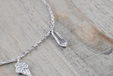 18k White Gold Diamond Charm Bracelet Dangling