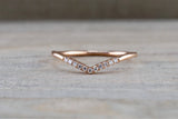 Gold Diamond Curve Chevron V Groove Ring Band Stack B10059