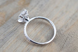 2 carat Oval Lab Grown Diamond Moissanite Victoria Hidden Under Halo Oval 9x7mm Ring M3079