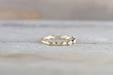 14kt Yellow Gold Diamond Band Marquis Shape Ring Segment Art Deco