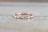 14kt Rose Gold Segment Diamond Ring Band Wedding Engagement Stack Dainty Full Eternity