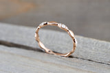 14kt Rose Gold Segment Diamond Ring Band Wedding Engagement Stack Dainty Full Eternity