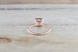 Rose Gold Cushion Moganite Diamond Underhalo Engagement Ring 14k
