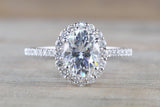 Oval Diamond Halo Moissanite