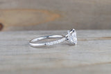 2 carat Oval Lab Grown Diamond Moissanite Victoria Hidden Under Halo Oval 9x7mm Ring M3079