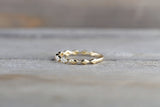 14kt Yellow Gold Diamond Band Marquis Shape Ring Segment Art Deco