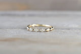 14kt Yellow Gold Diamond Band Marquis Shape Ring Segment Art Deco