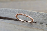 Gold Dainty Milgrain Etching Diamond Band Ring B10081