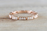 14k Gold Round Cut Bar Diamond Ring  B10073