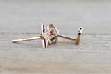 Moon and Star Micro Pave Diamond Stud Earrings
