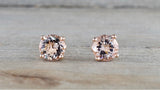 Round Morganite Swirl Studs 7mm