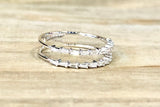14K White Gold Diamond Baguette Double Row Stackable Band Art Deco