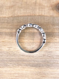 14K White Gold Diamond and Sapphire Band Halo