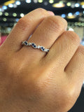 14k White Gold Diamond and Sapphire Art Deco Band ASPBR010066