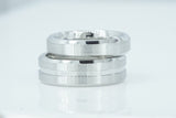 His and Hers Cobalt Engagement Rings Wedding Bands Bridal Groom Domed Grooved Pipecut Men's