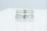 His and Hers Cobalt Engagement Rings Wedding Band Bridal Grooms Domed Satin Polish
