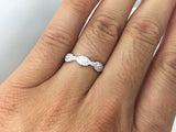 14k White Gold Diamond Vintage Milgrain Bezel Full Eternity Band Ring APBR010053