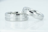 His and Hers Cobalt Engagement Rings Wedding Bands Bridal Groom Domed Grooved Pipecut Men's