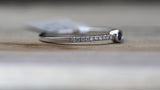 14k White Gold Round Blue Sapphire Bezel Diamond Ring FR01008