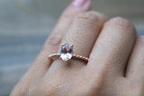 Oval Morganite Ring Bead Design Gold Band  ASPER1430029