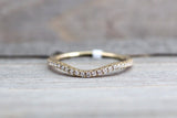 Gold Curved V Groove Chevron Diamond Ring ASPBR010058